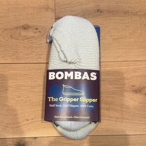 Bombas Cozy Gripper Slipper Socks in Light Blue